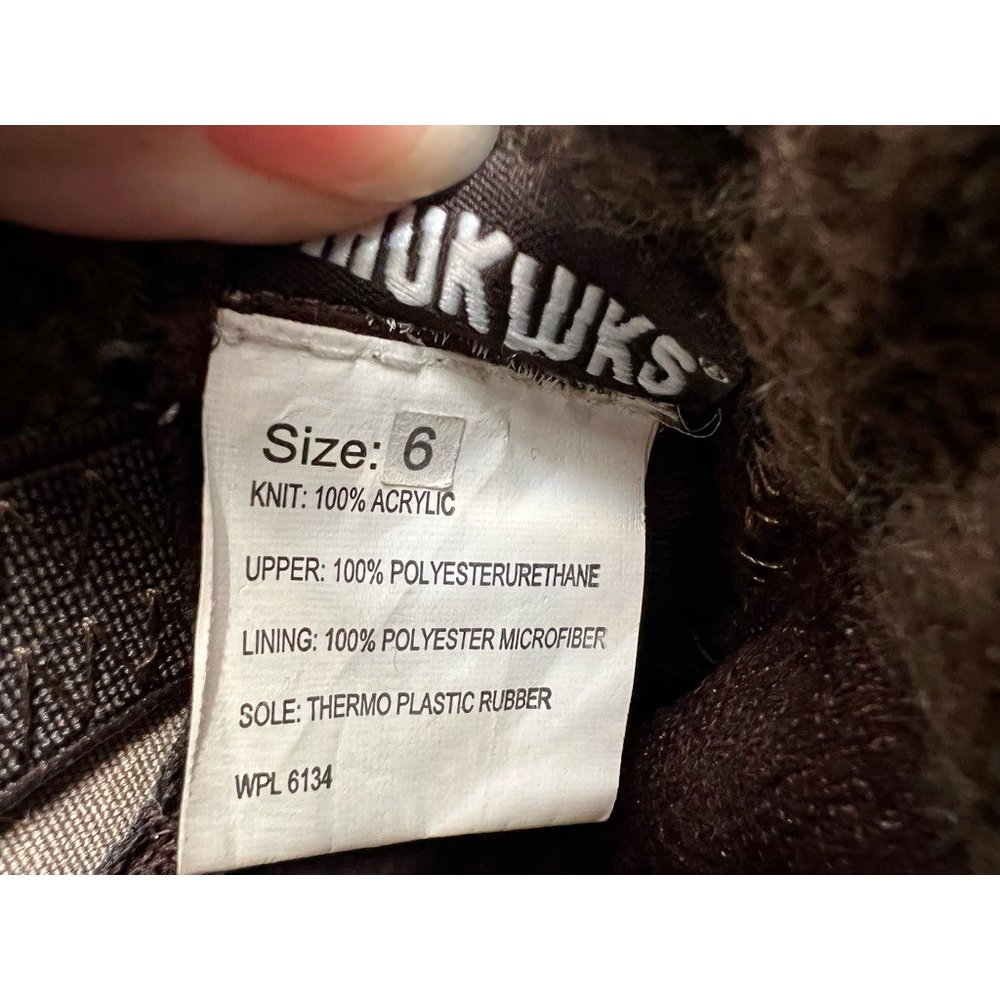 Mukluks Womens Winter Boots Brown Sweater Knit Ankle Wedge Low Heel Buckle 6 - Picture 7 of 8